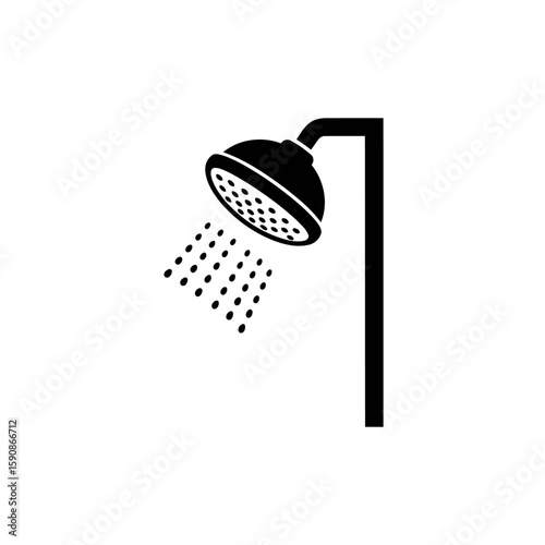 Shower Icon Pattern Streamlined Design for Modern Bathrooms, Freshness and Cleanliness with Simple Water Jet Patterns
