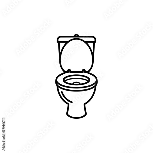 Simple Toilet Icon Pattern Design A Modern Bathroom Fixture Vector Illustration for Web and Print projects, showcasing Clean Lines, Minimalist Aesthetics and Sanitary Concepts