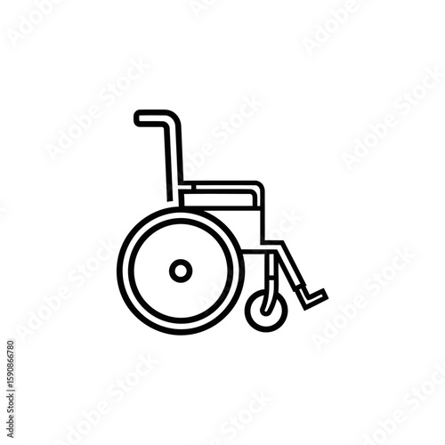 Wheelchair Pattern Simple Line Icon Design Illustrating Medical Accessibility and Inclusive Design, Mobility Aid Concept