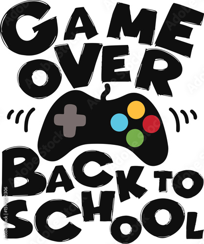 Game Over Back To School Vector