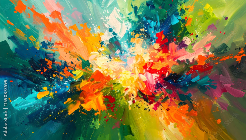 Obraz premium Vibrant Abstract Colorful Paint Explosion