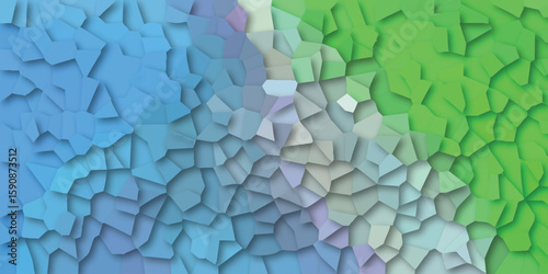 Abstract polygonal background featuring a gradient of colors showcasing a tessellated pattern and three dimensional effect suitable for design and decorative purposes.