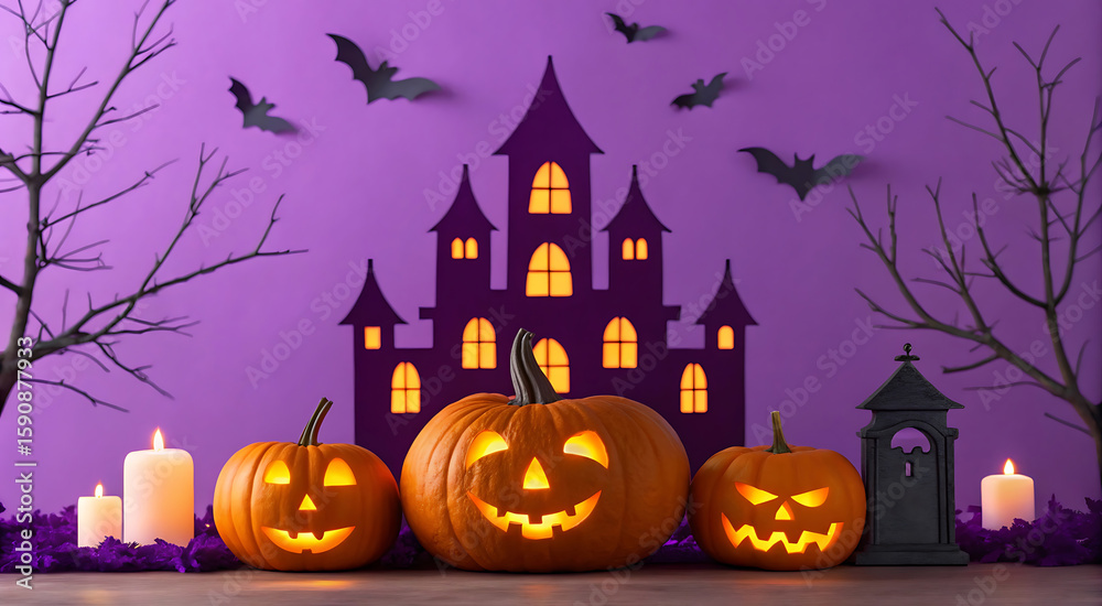 Fototapeta premium halloween background with pumpkin