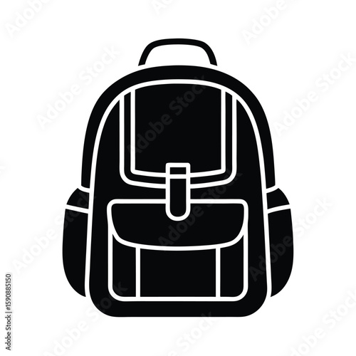 Backpack Outline Vector Illustration