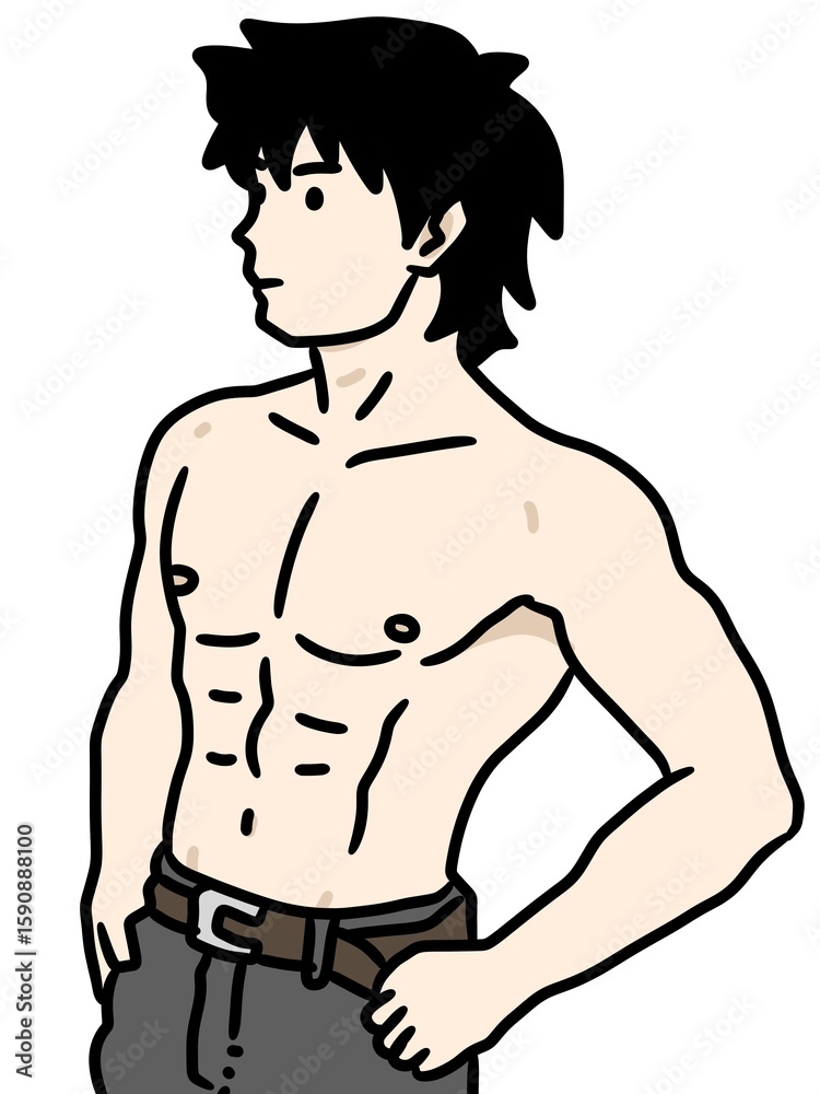 Fototapeta premium cartoon man on white background