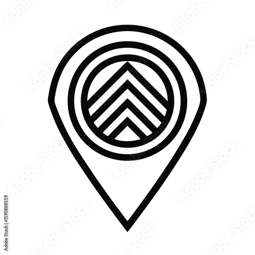 Map Marker Outline Vector Illustration