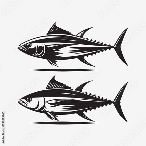 black fish vector illustration, silhouette of a fish vector, logo fish illustration