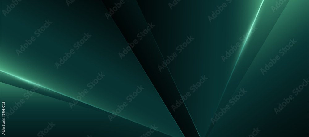 Obraz premium Modern abstract luxury banner. abstract green and black polygon elegant background vector for branding presentation or product ads bg