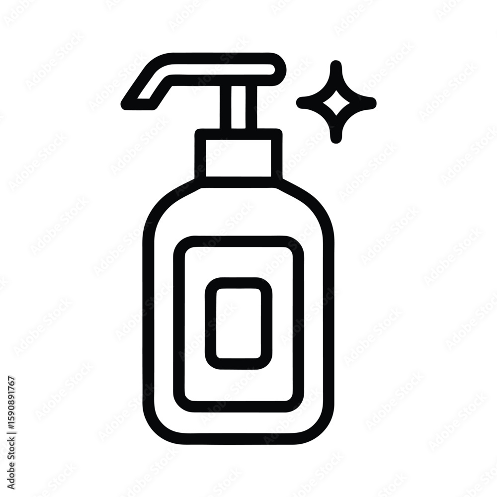Hand Sanitizer Outline Vector Illustration Hand Sanitizer Outline Vector Illustration