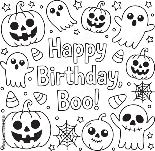 Happy Birthday Boo HalloweenThemed Greeting