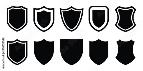 Shield vector set collection of heraldic shield shape designs