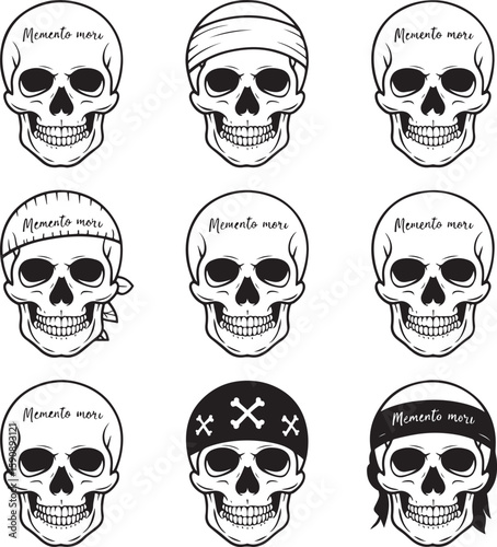 Memento Mori Skull Illustrations Nine Unique Designs