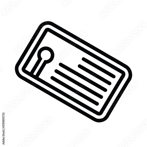 Keycard Outline Vector Illustration