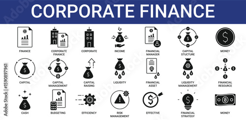 Corporate Finance icon set collection