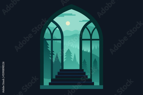 lantern lit gothic staircase