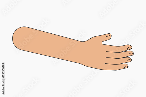 Arm hand, body part flat collage element vector