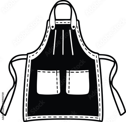outline silhouette apron vector.