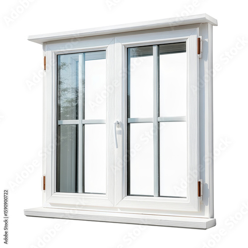 Enhance Your Home s Classic Charm  Elegant White French Window with Multiple Glass Panes and Ornate Details  Perfect for Adding Timeless Architectural Beauty and Natural Light to Any Interior or Exter