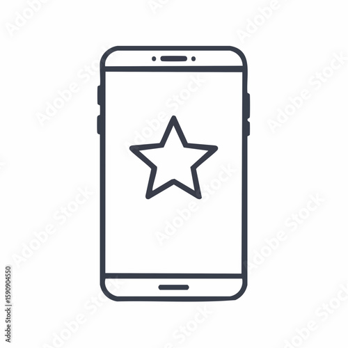 Smarphone with Star in screen.
