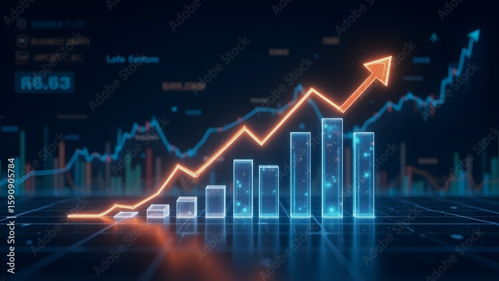 Obraz premium Professional Business Graphs and Growth Indicators Showing Success.