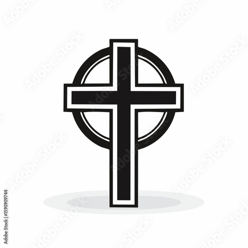 Minimalist vector of a religious cross symbol, conveying faith, religion, Christianity, spirituality, and hope, suitable for church, religious events, or spiritual messages.
