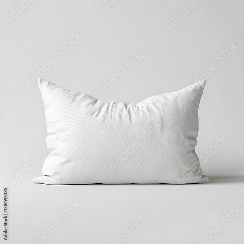 White Lumbar Pillow with Subtle Stripe Texture cushion 1