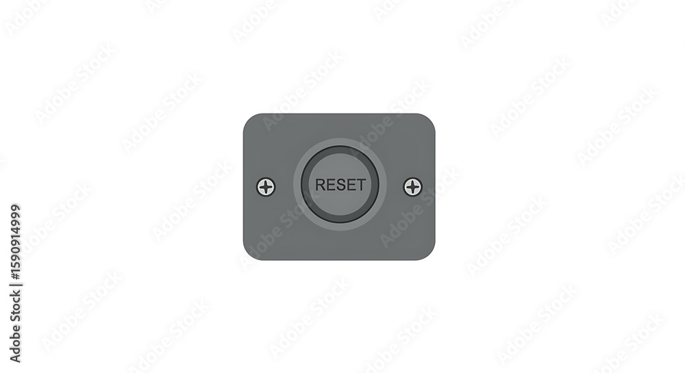 Obraz premium Gray Reset Button Flat Art Isolated on White Background