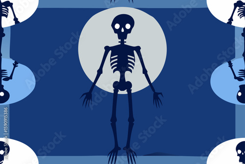 witch flying in moonlit sky
