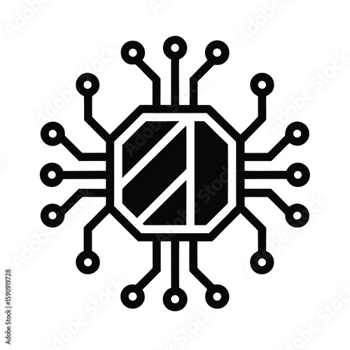 Circuit Board Outline Vector Illustration