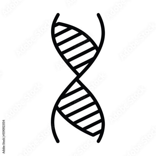 DNA Helix Outlined Icon Vector Illustration