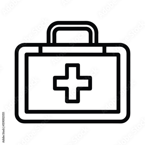 First Aid Kit Outline Vector Illustration