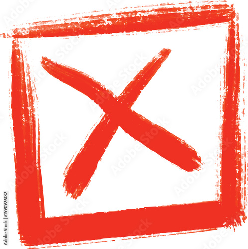 Red cross mark brush on transparent background. red x sign. Red cross marker vector. negative sign