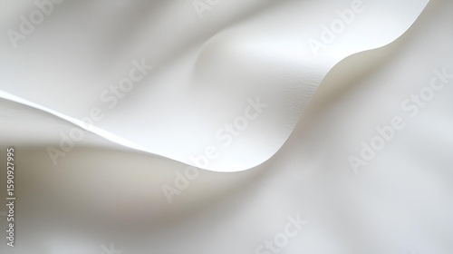 White Silk Drape: Abstract image of elegant, flowing white silk fabric with soft, gentle curves and folds, creating a luxurious and serene texture.