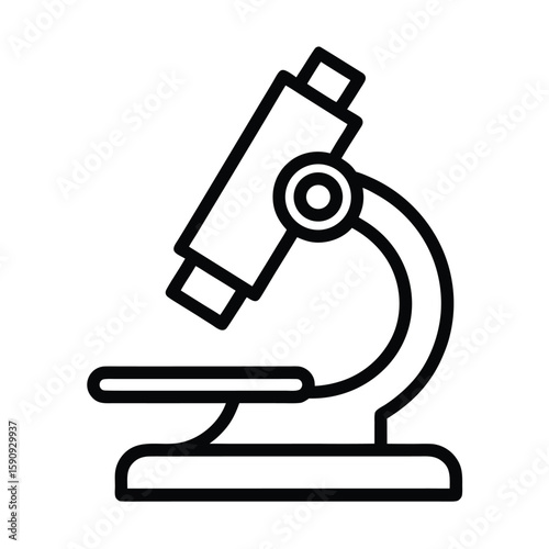 Microscope Outlined Icon Vector Illustration