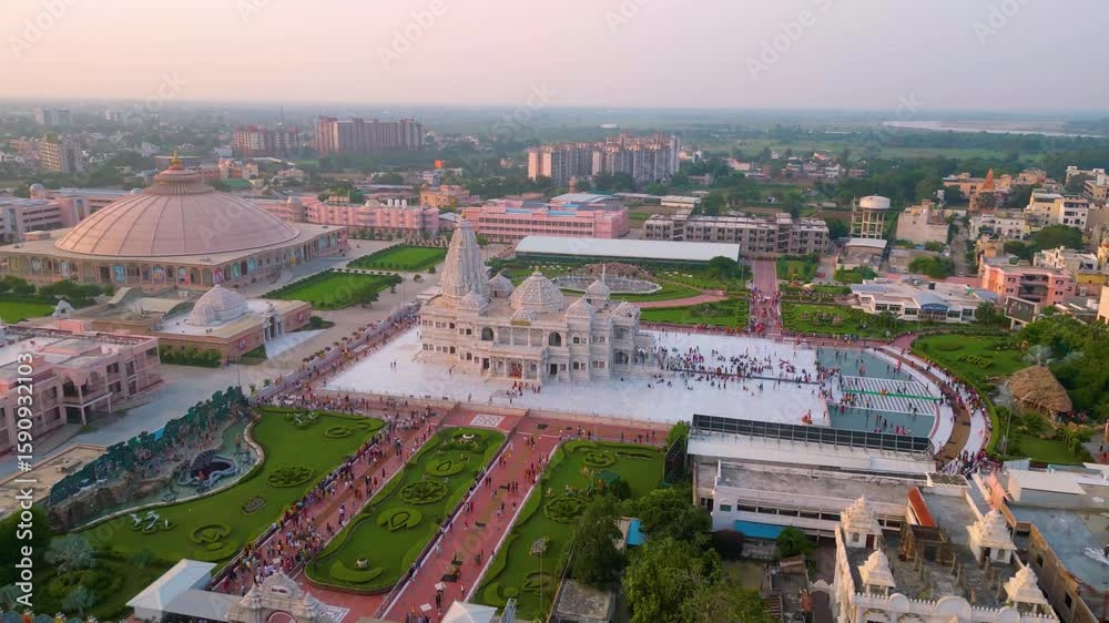 aerial-view-of-pram-mandir-founded-by-jagadguru-shri-kripalu-ji