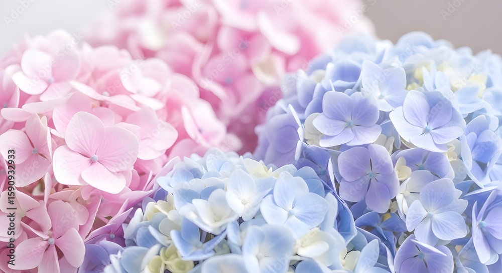 Obraz premium Pastel Hydrangea Blooms as a Delicate Background