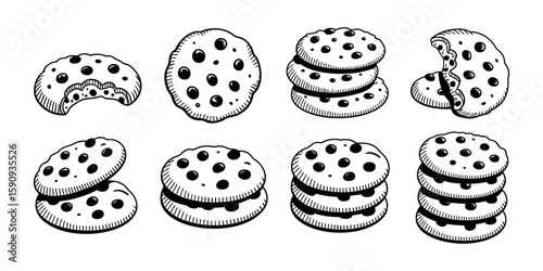 Chocolate chip cookies assortment baked goods dessert