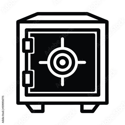 Safe Outlined In Bold Vector Illustration