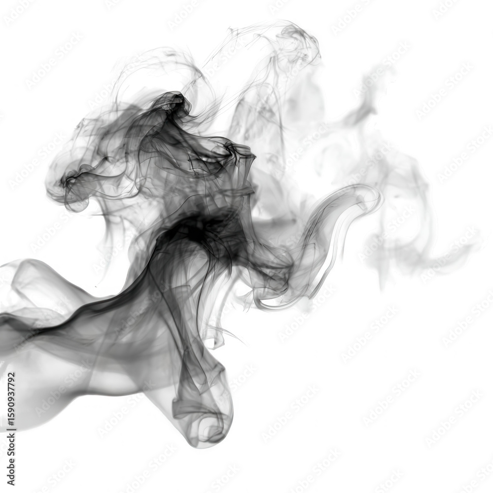 Fototapeta premium Abstract grayscale smoky shape