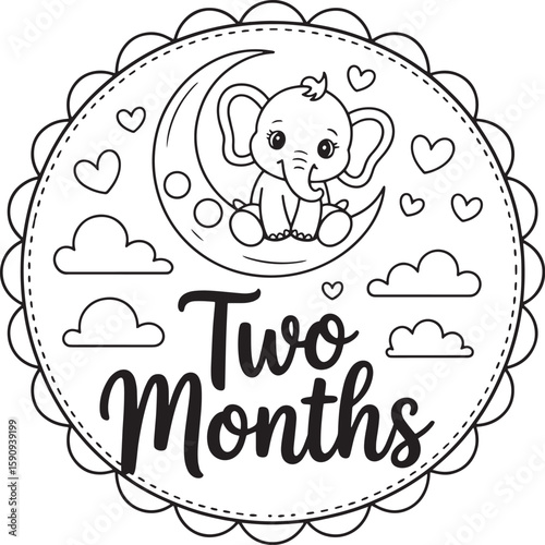 Cute Animal Baby Milestone ornaments Set, First Year Tracker, 1 to 12 Months Baby Milestone Badges – Animal Themed, Hand Drawn Baby Monthly Milestone Animals Vector set