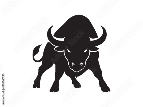 Bison buffalo silhouette vector. Buffalo icon silhouette vector illustration.