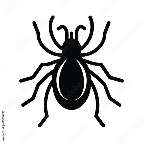 Tick Insect Outline Vector Illustration