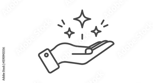 A hand offering stars and glimmers conveying a sense of magic or giftgiving