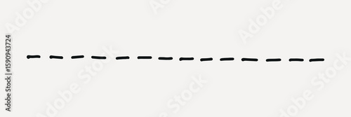 Minimalist dashed line on a light, simple style, element vector