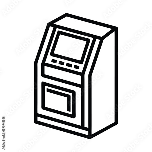 ATM Machine Outline Vector Illustration