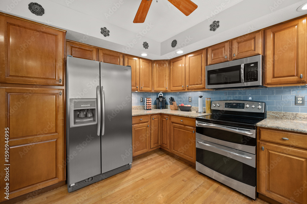 Fototapeta premium Modern Kitchen Interior with Clean Design