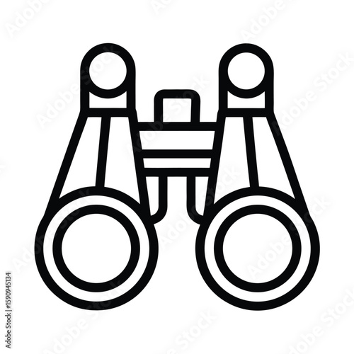 Binoculars Outlined Icon Vector Illustration