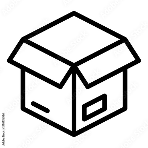 cardboard open box unboxing icon design