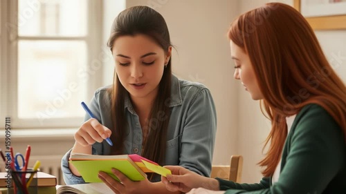 Students studying together at a table