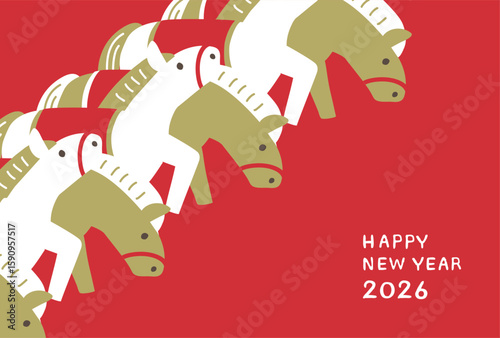 2026年　午年年賀状　スターティングゲート